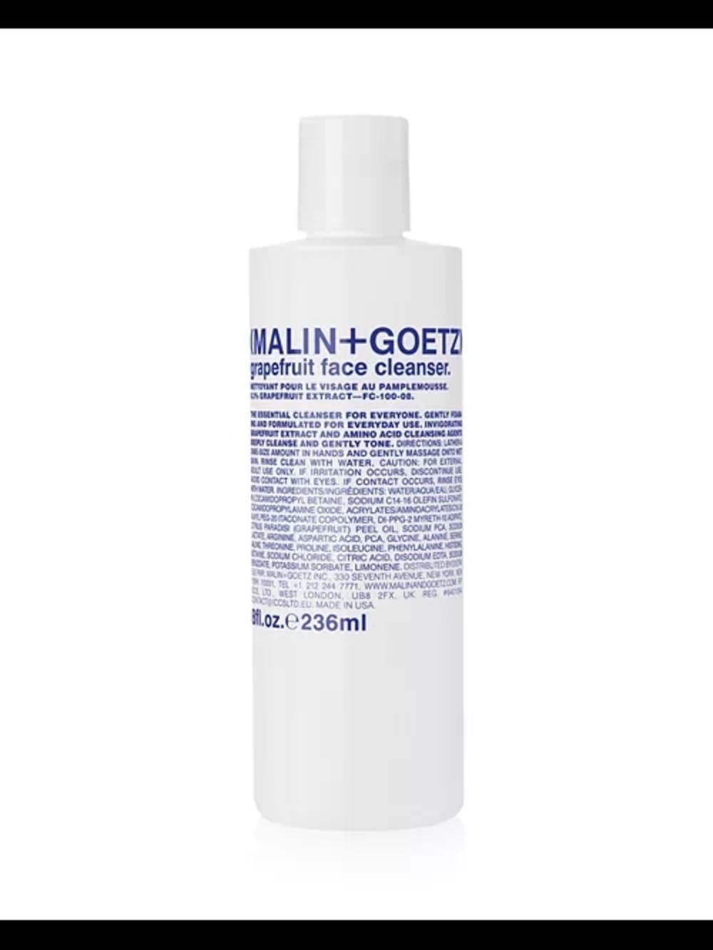 MALIN and GOETZGrapefruit Cleanser 8 oz/ 75% Product/ NWOS